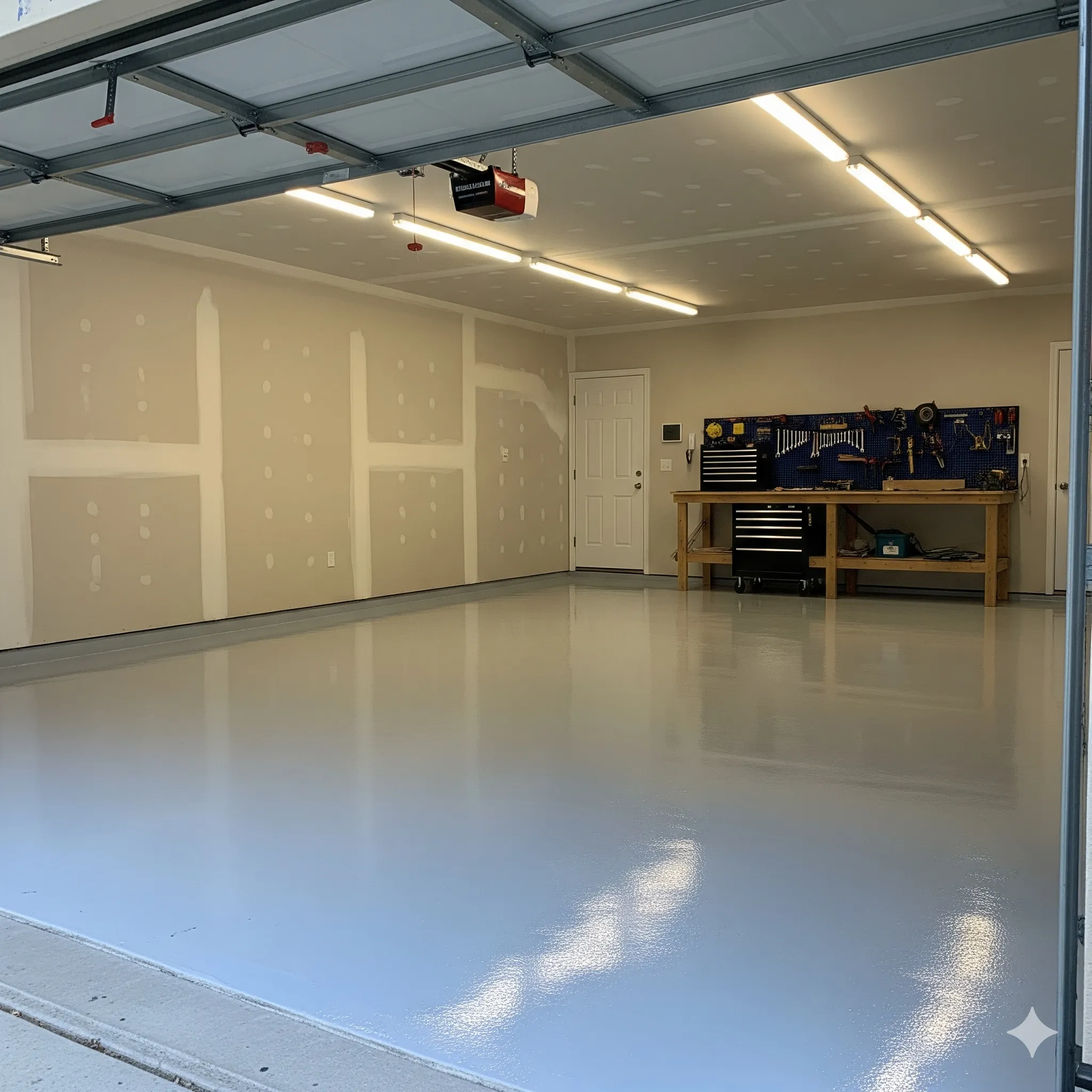 Epoxy floor with flakes