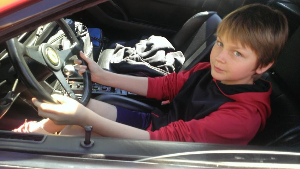 Luke at a Ferrari show